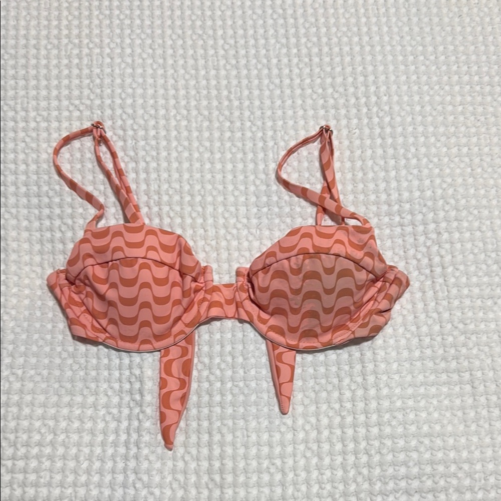 Altar'd State Pink Wave Bikini Top